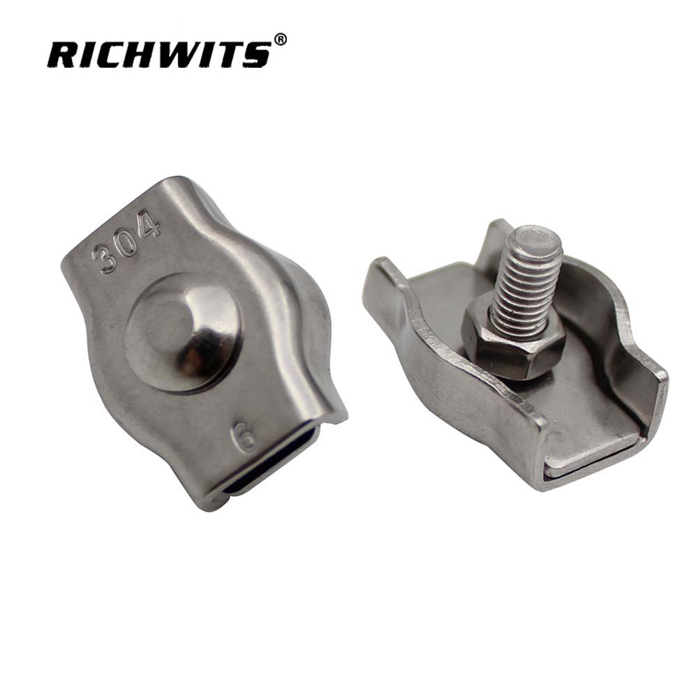 해양 하드웨어 스테인레스 스틸 304 단순한 와이어 로프 클립 단일 와이어 로프 크로스 클램프