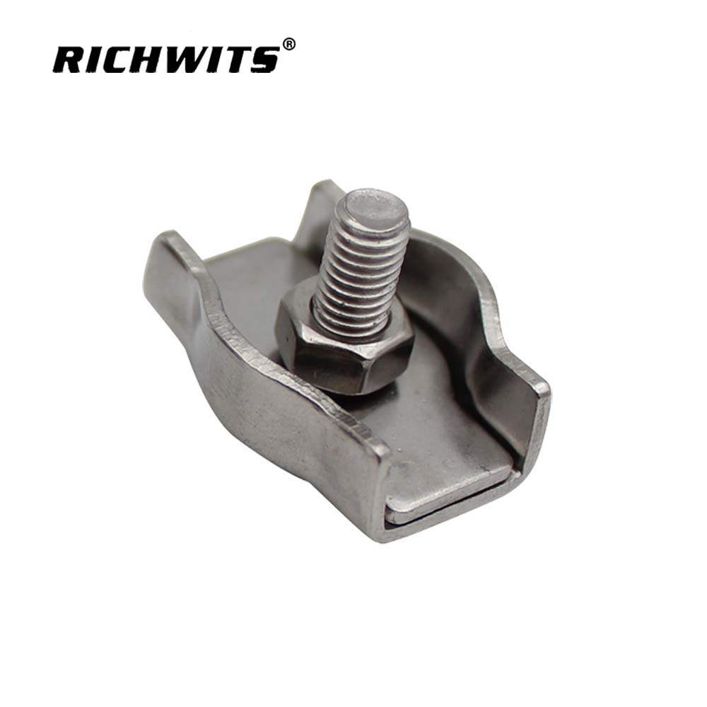 해양 하드웨어 스테인레스 스틸 304 단순한 와이어 로프 클립 단일 와이어 로프 크로스 클램프