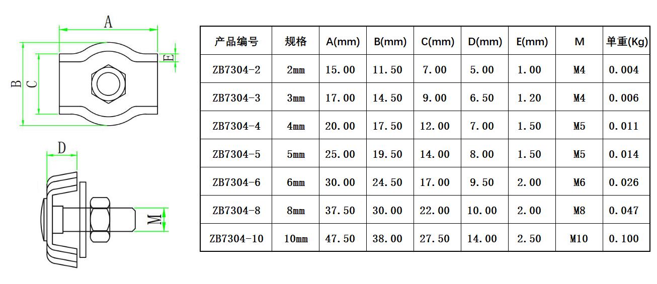 ZB7304单卡-尺寸简图