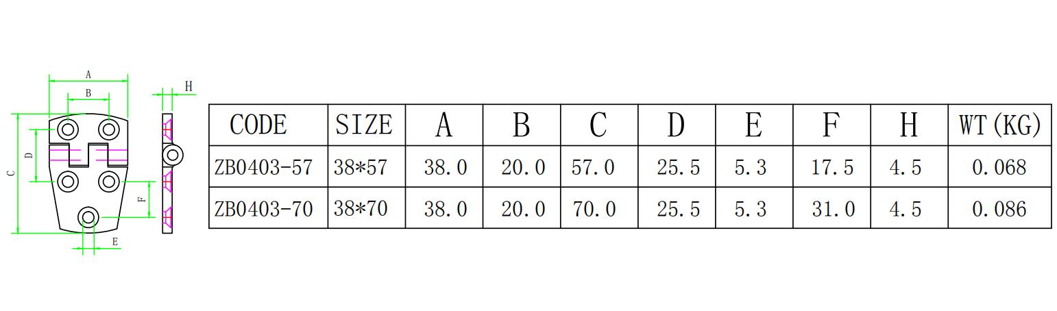 ZB0403 오형오형합체-尺寸简图