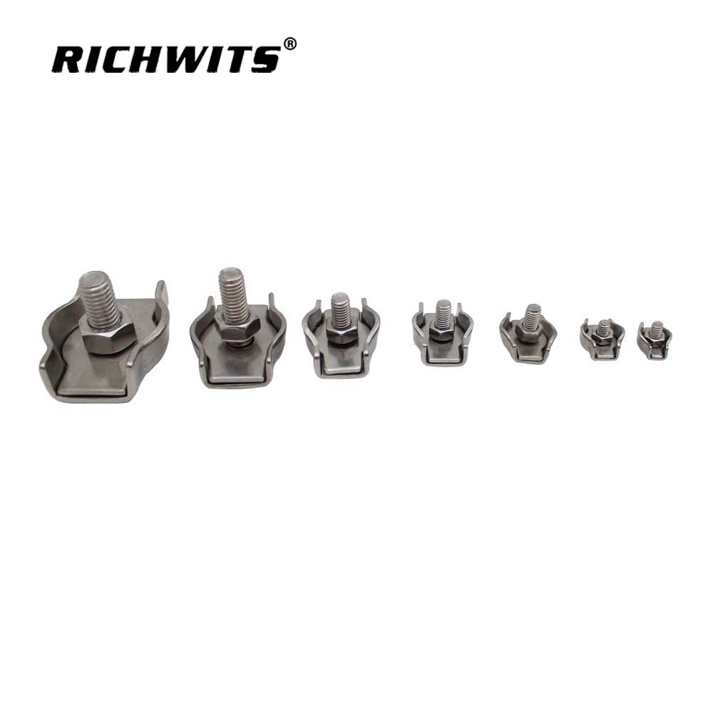 해양 하드웨어 스테인레스 스틸 304 단순한 와이어 로프 클립 단일 와이어 로프 크로스 클램프