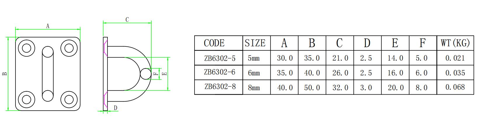 용접된 304/316 스테인레스 스틸 사각 아이 플레이트