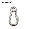 작은 구멍과 너트 공장이 있는 스테인레스 스틸 카라비너 ​​후크 