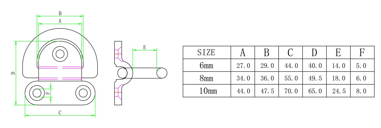 ZB0703 D형搭扣-简图