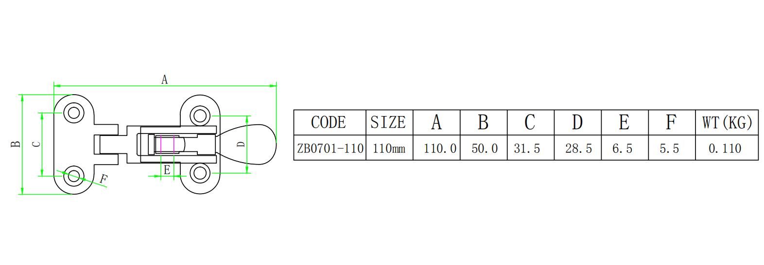 316 스테인레스 스틸 보트 데크 걸쇠