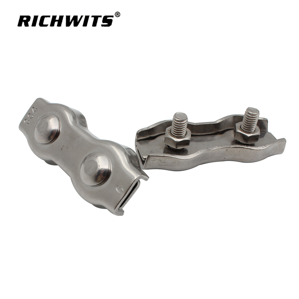 스테인레스 스틸 이중 와이어 로프 클립 케이블 클램프 이중 그립 강철 와이어용 케이블 클램프