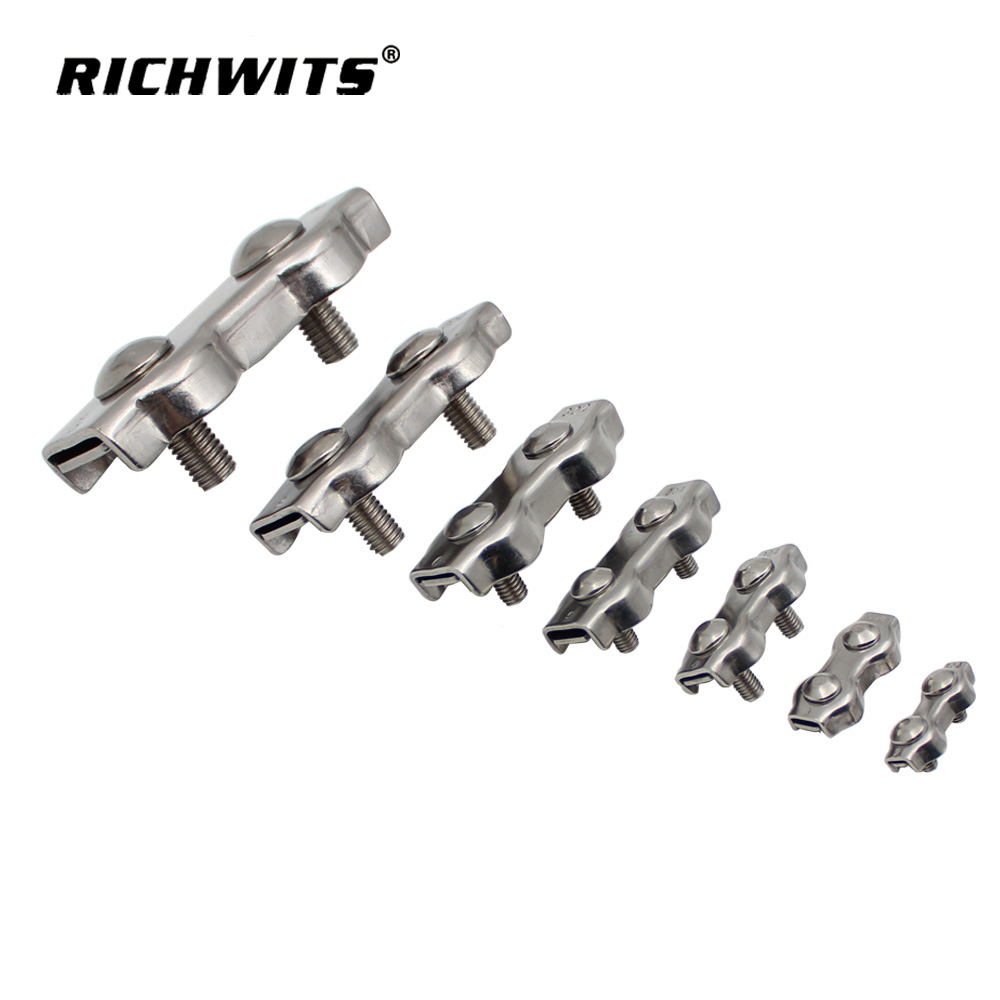 스테인레스 스틸 이중 와이어 로프 클립 케이블 클램프 이중 그립 강철 와이어용 케이블 클램프