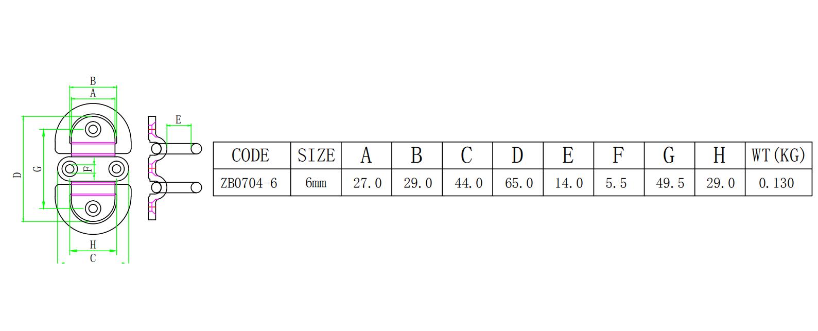 보트 316 스테인레스 스틸 패드 눈 걸쇠