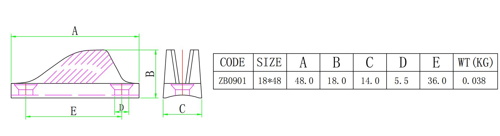 ZB0901 901夹绳器-尺寸图
