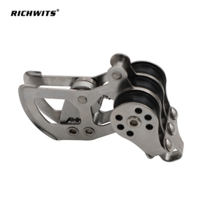 High Quality Rigging Hardware Stainless Steel 316 Marine Pulley Rope Lifting Pulley Locking Ball Nylon Pulley